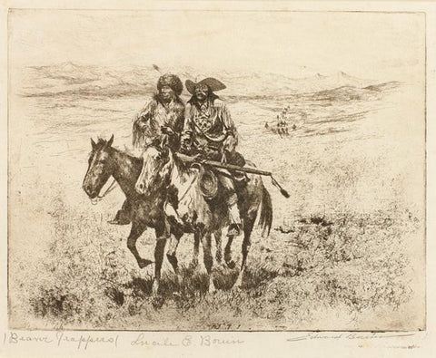 Western Art : Edward Borein, Cowboy Artist, Western Artist, "Return of the Trappers" # 334 Sold