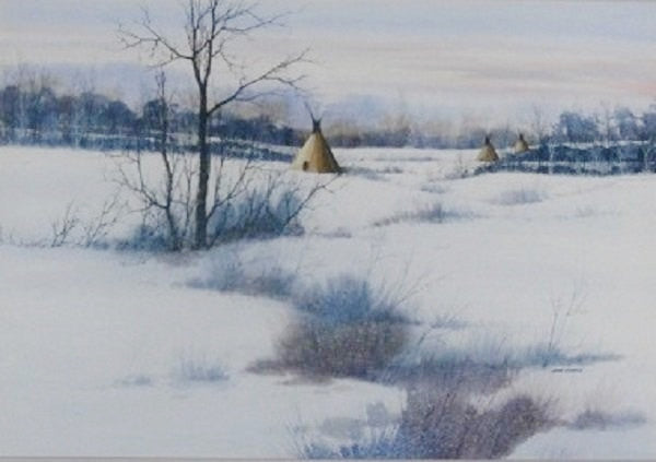 Water Color : Glenn Scott Kuhnly, "Winter Encampment", Glenn Scott Kuhnly Artist (1939-2012), Water Color, #697