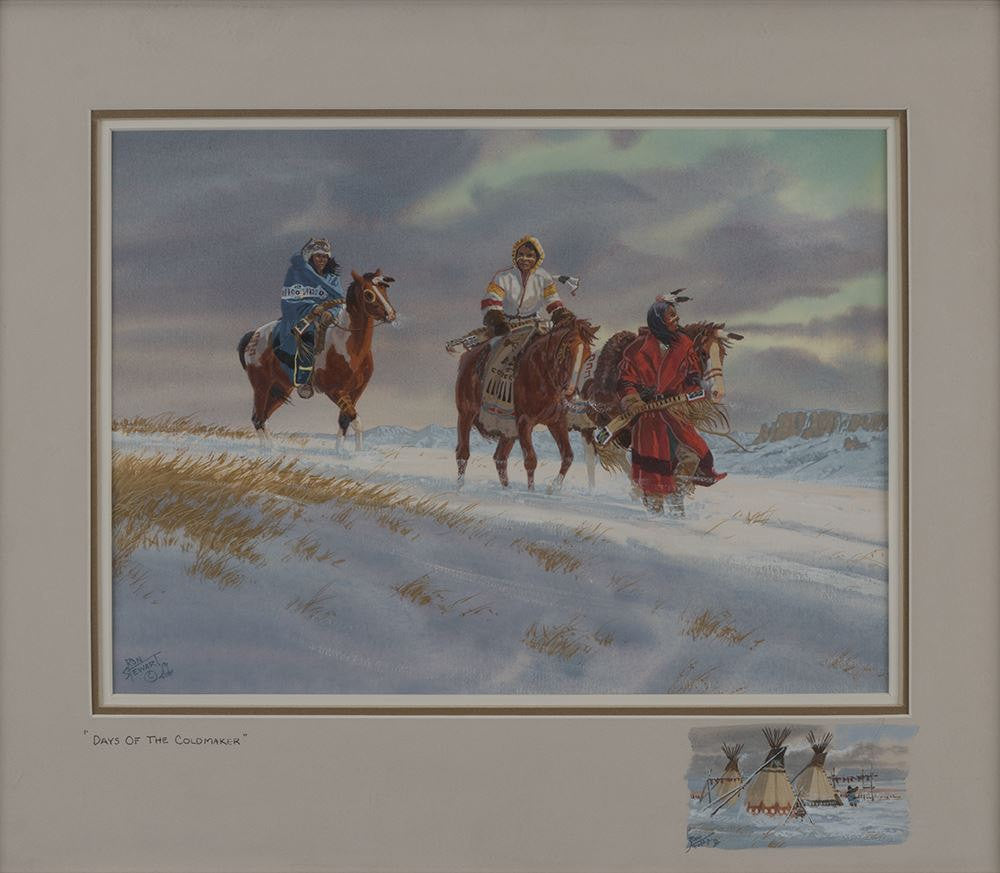 Western Artist: Ron Stewart, "The Days of the Cold Maker, Water Color Painting, with Detailed Remarque, #739
