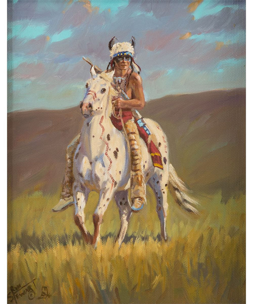 Western Artist: Ron Stewart, ‰ÛÏEvening Caution‰۝, Oil Painting on Canvas, Signed lower left hand corner, #742