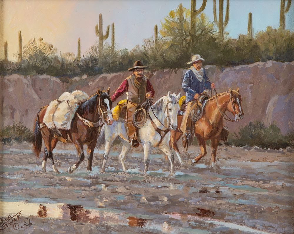 Western Artist: Ron Stewart, ‰ÛÏAfter the Rain‰۝, Oil Painting, on Board, Signed Lower Left Hand Corner, #743