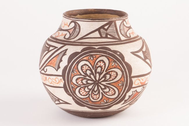 Native American Pottery, Pottery, Polychrome Zuni Vase, Early 20th Century,  #751