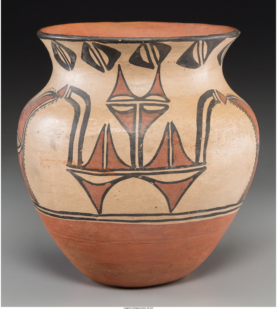Historic Native American San Ildefonso Poly Chrome Jar Ca. 1910, #1127