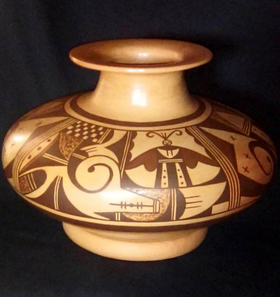 Native American Extraordinary Large Traditional Hopi Poly Chrome Pottery Jar, by Dee Setalla, # 1561