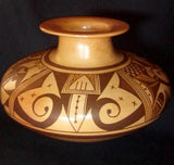 Native American Extraordinary Large Traditional Hopi Poly Chrome Pottery Jar, by Dee Setalla, # 1561