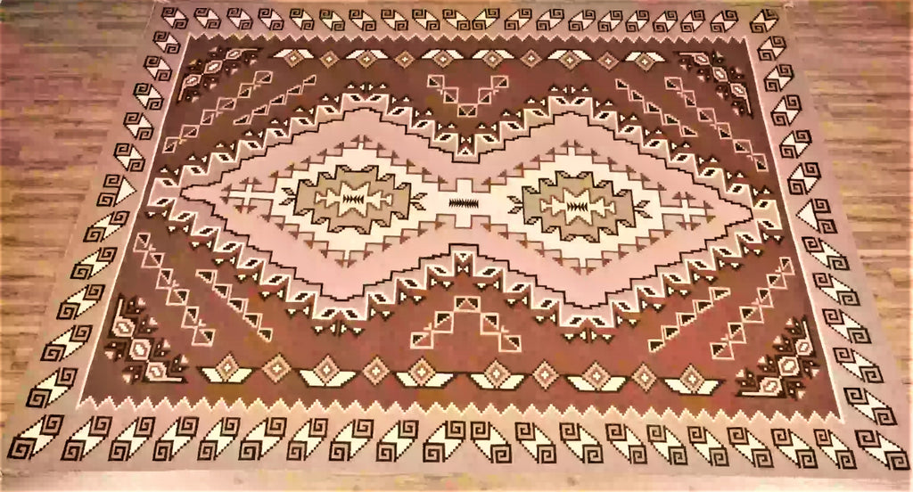 Extraordinary Vintage Navajo Burntwater Weaving, Ca 1970's, #1754 SOLD