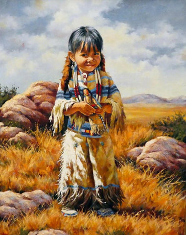 Jim Schaeffing Oil Painting, Titled, "Gran Doll-Crow Indian", #C 1729 SOLD
