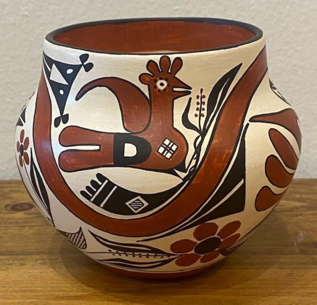Native American Acoma Polychrome Pottery Bowl, by Barbara and Joseph Cerno, Ca 1980, #1608