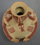 Native American Maricopa Indian Pottery Effigy Vase, by Theroline  Bread, CA 1960's, # 1700