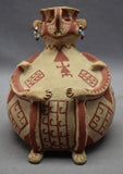 Native American Maricopa Indian Pottery Effigy Vase, by Theroline  Bread, CA 1960's, # 1700