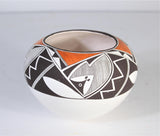 Native American, Vintage Acoma Poly Chrome Bowl, by Emma Lewis (1931-2013), Ca 1980's, #1569