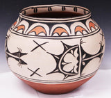 Native American San Ildefonso Polychrome Pottery Olla, Ca 1970's, #1610
