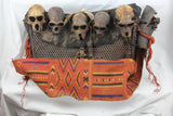 Outstanding Rare Konyak Naga, Headhunter Basket with Heads and Wild Boar Tusk, and Hand Woven Sash, Ca 1950. #617