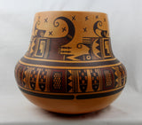 Native American Extraordinary Large Traditional Hopi Poly Chrome Pottery Jar, by Dee Setalla, # 1545 Sold