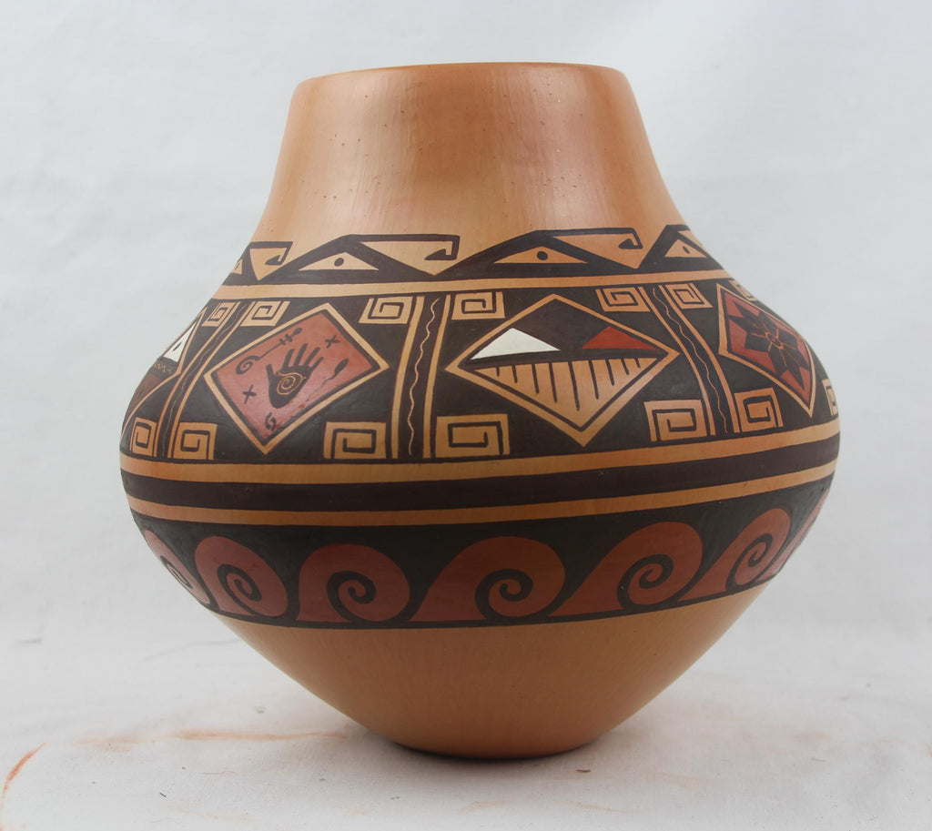 Native American Traditional Hopi Polychrome Pottery Jar, by Agnes Setalla Nahsonhoya , #1577