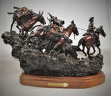 James Regimbal Rare Ltd Edition Western Bronze "Hunting Party" Cowboy and Indians, 60/60, Ca 1992 #1515