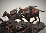 James Regimbal Rare Ltd Edition Western Bronze "Hunting Party" Cowboy and Indians, 60/60, Ca 1992 #1515