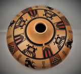 Vintage Hopi Pueblo Polychrome Pottery Seed Jar by Gloria Mahle, Ca 1980's, #1668