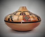 Vintage Hopi Pueblo Polychrome Pottery Seed Jar by Gloria Mahle, Ca 1980's, #1668