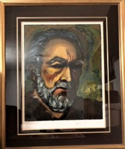 Limited Edition lithograph Titled "Zorba-A Self Portrait", signed by Anthony Quinn, 3/100, Ca 1986, C#1705