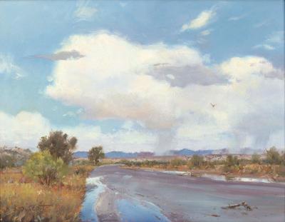Contemporary Oil Painting Titled, "Arizona Rain", by Noted Artist Steven Scott, C 1638